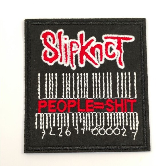 Slipknot Iron On Patch Embroidered Red and White On Black Background - Picture 5 of 10